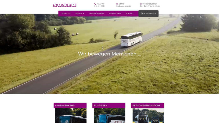 Referenz Website: susen-reisen.de