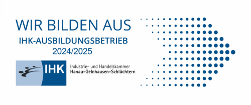 Wir bilden aus! IHK-Ausbildungsbetrieb 2024/2025. IHK Hanau-Gelnhausen-Schlüchtern