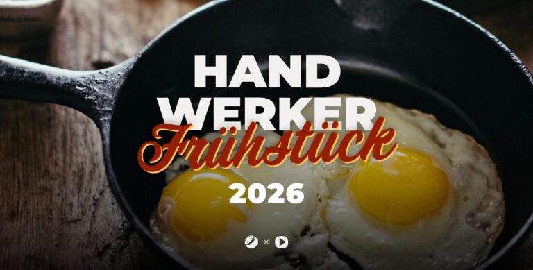 Handwerkerfrühstück 2026, Hintergrund Gusseisenfpanne mit Spiegeleiern