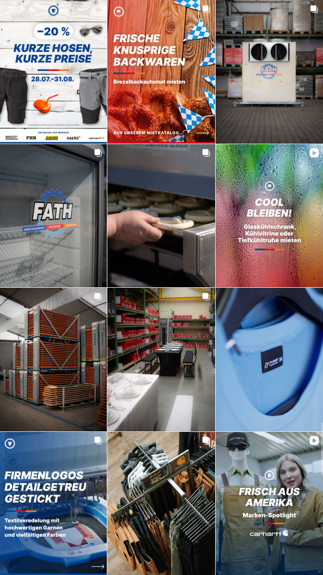 Screenshot Instagram-Profil Fath GmbH